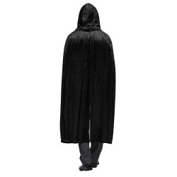 Čierny luxusný kabát s kapucňou