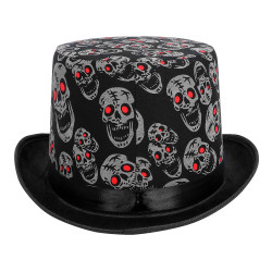 Halloweenský klobouk s lebkami