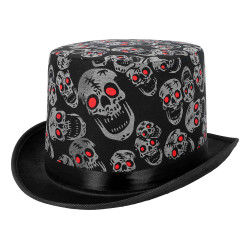 Halloweenský klobouk s lebkami