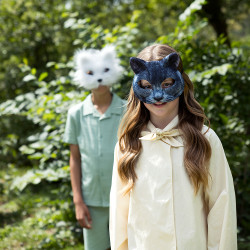 Plyšová polomaska Bílá kočka