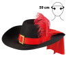 Černý mušketýrský klobouk se stuhou