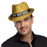 Narozeninový klobouk zlatý flitrový