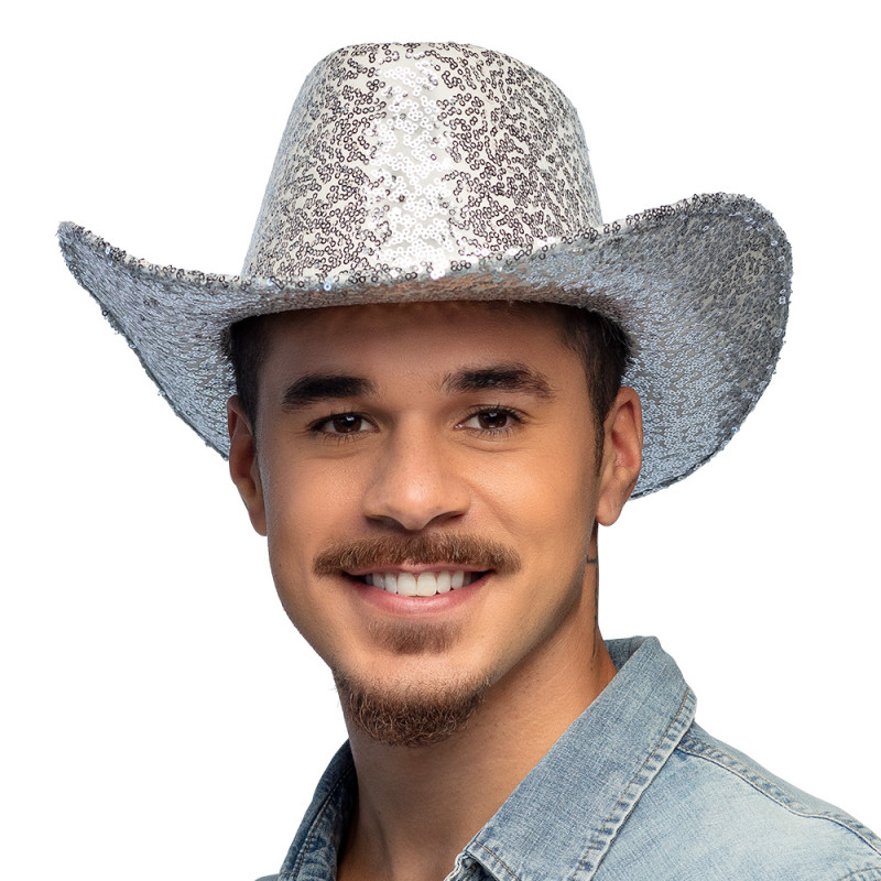 Strieborný rodeo klobúk