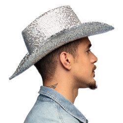 Strieborný rodeo klobúk