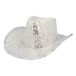 Strieborný rodeo klobúk