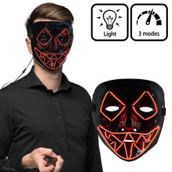 Svítící LED maska usměvavého zabijáka červená