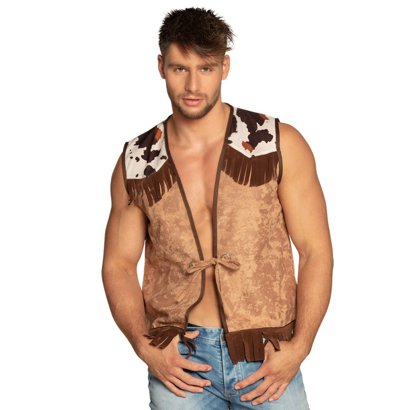 Hnědá westernová vesta velikost L/XL