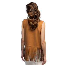 Hnědá vesta Hippie dámská M/L