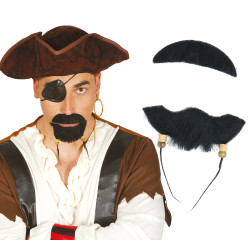 Pirátské černé vousy s korálky