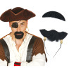 Pirátska čierna brada s korálkami