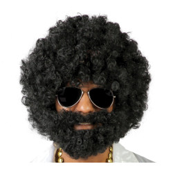 Čierna afro parochňa s bradou