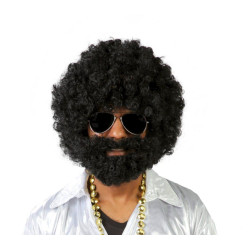 Čierna afro parochňa s bradou