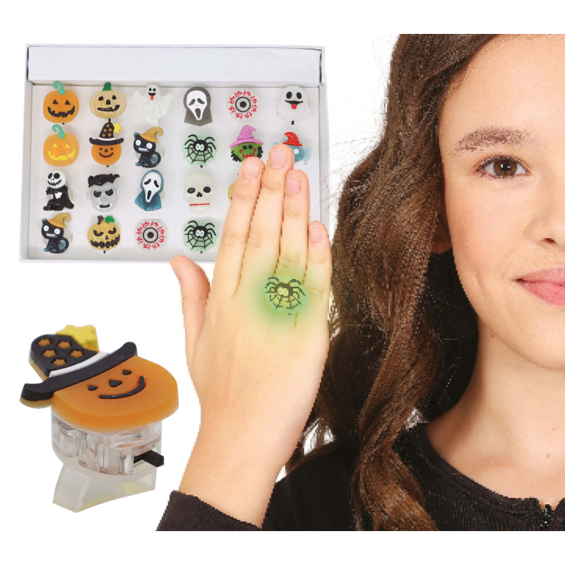 Prsten LED mix barev 3 cm (balení 24 ks)
