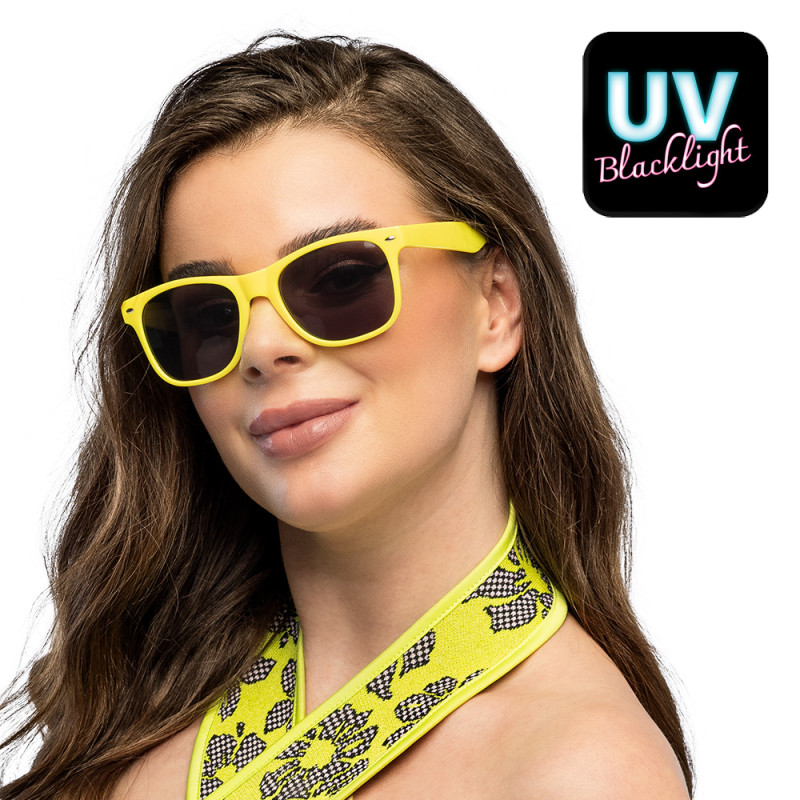 Párty okuliare Pop neónovo žlté UV