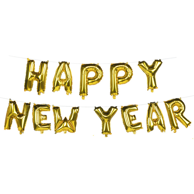 Fóliová balónková girlanda 'Happy new year' (8 m)