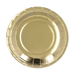 Sada 6 papierových tanierov zlatých (23 cm)