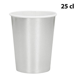 Sada 6 papírových kelímků stříbrných (25 cl)