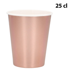 Papierové poháre ružovo-zlaté 6 ks (25 cl)