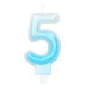 Svíčka číslice '5' pastelová s držákem (4 druhy)