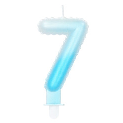 Sviečka číslica '7' pastelová s držiakom (4 druhy)