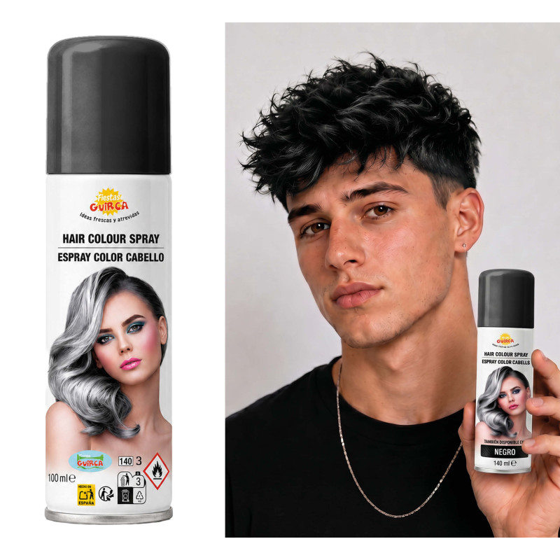 Černý sprej na vlasy 125 ml