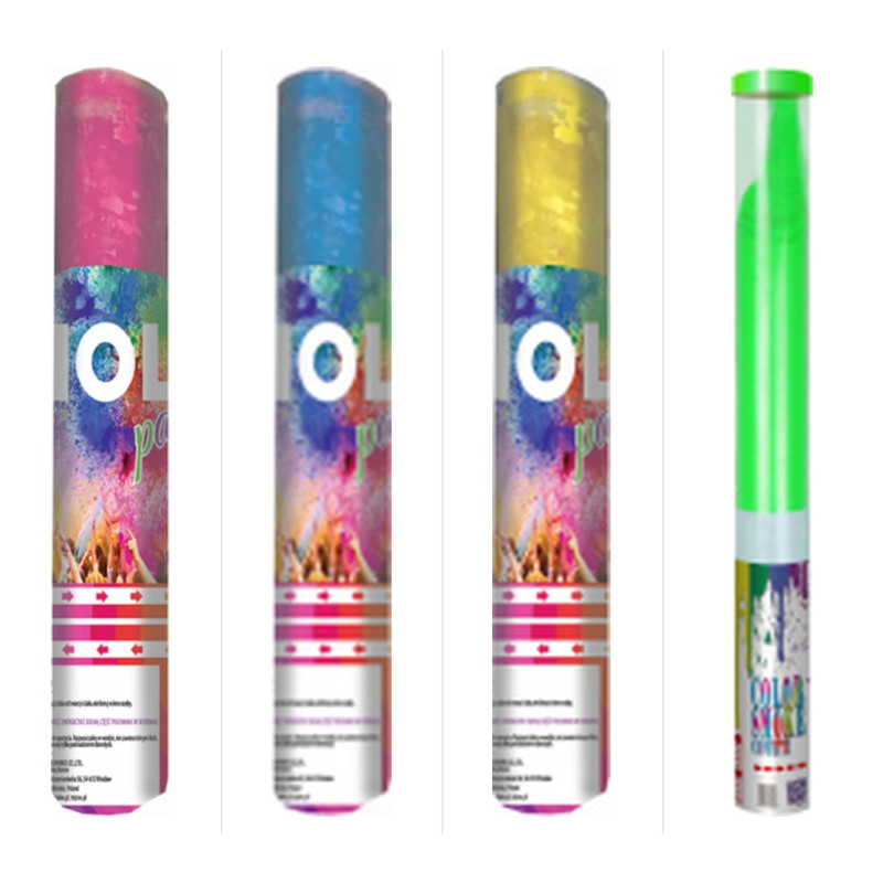 Holi barevný prášek v tubě 30 cm | Vystřelující dýmovnice