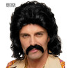 Pánska retro čierna parochňa s fúzmi