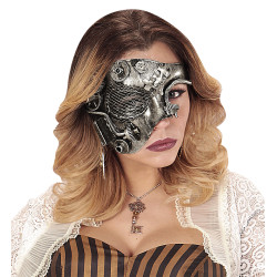 Škraboška steampunk  stříbrná luxusní