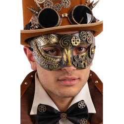 Škraboška steampunková zlatá