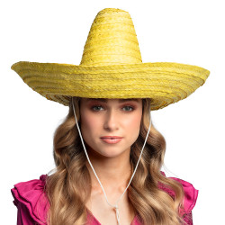 Mexické sombréro Puebla žluté