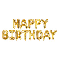 Foliový balónek Happy Birthday zlatý