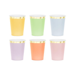 Papírové kelímky barevné -220 ml - 6ks