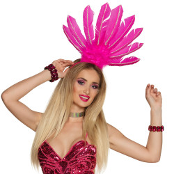 Čelenka z peří Samba růžová