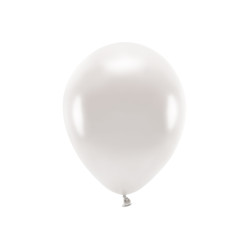 Sada 10 bílých perleťových balónků 30 cm