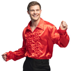 Červená pánská disco košile XXL