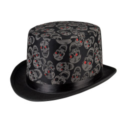 Halloweenský klobouk s lebkami