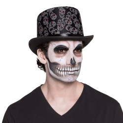 Halloweenský klobouk s lebkami