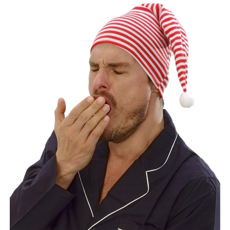 Čepička na spaní červeno-bílá