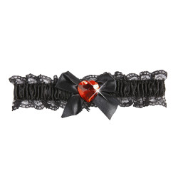 Podvazek černý se srdíčkem