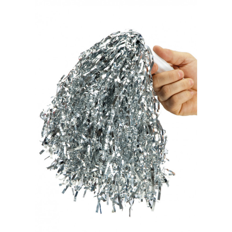 Pompon pro roztleskávačky stříbrný 1ks Pompon pro roztleskávačky stříbrný 1ks