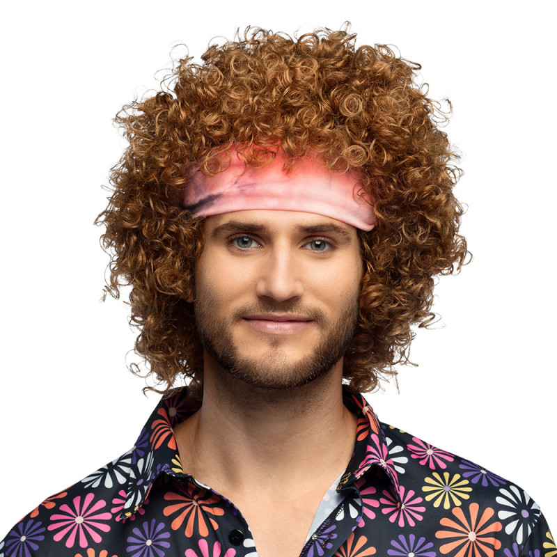 Pánská paruka Hippie s čelenkou
