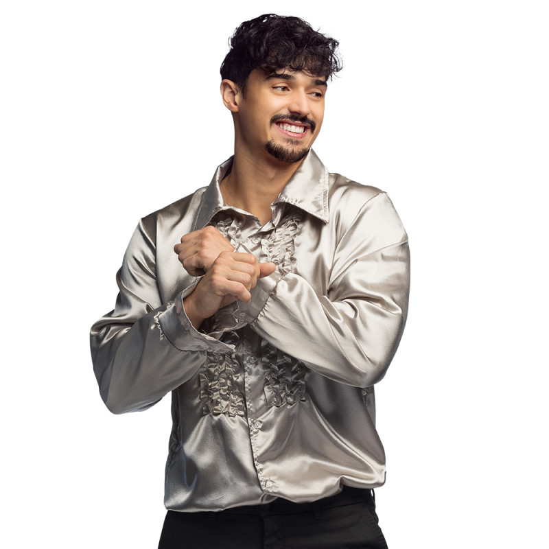 Stříbrná pánská košile XXL Stříbrná pánská košile XXL