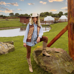 Westernová vesta hnědá velikost M