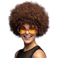 Paruka afro hnědá XL