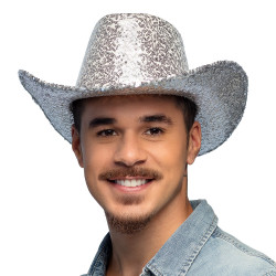 Klobouk rodeo stříbrný
