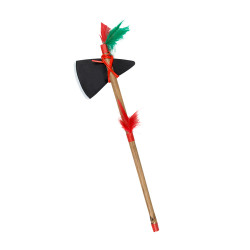 Indiánský tomahawk sekera s peříčky