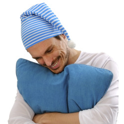 Čepička na spaní modro-bílá