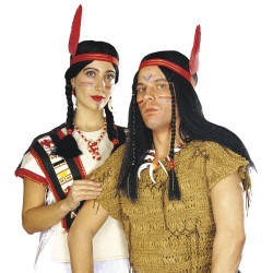 Indiánská paruka s culíky