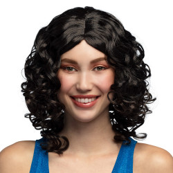 Dámská paruka černá vlnitá