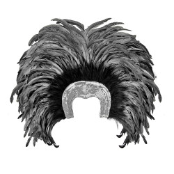 Brazilská čelenka z peří Rio stříbrná